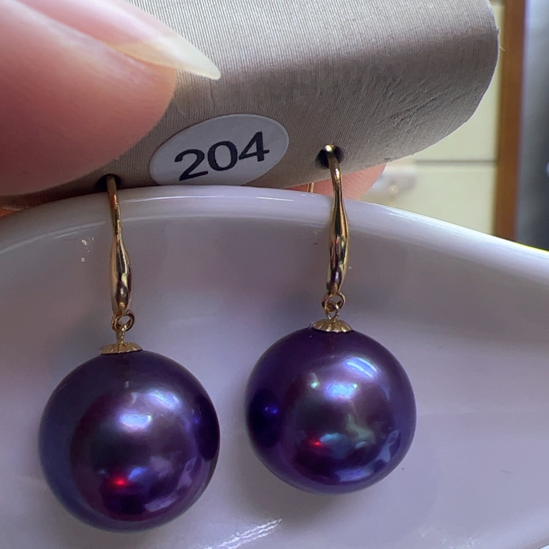 淡水珍珠耳饰18K金镶嵌