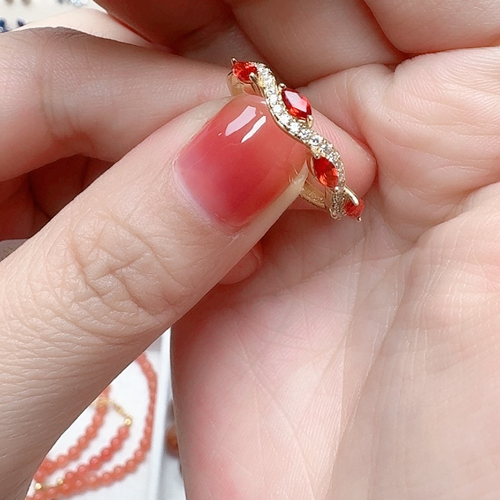 蓝宝石戒指银S925镶嵌