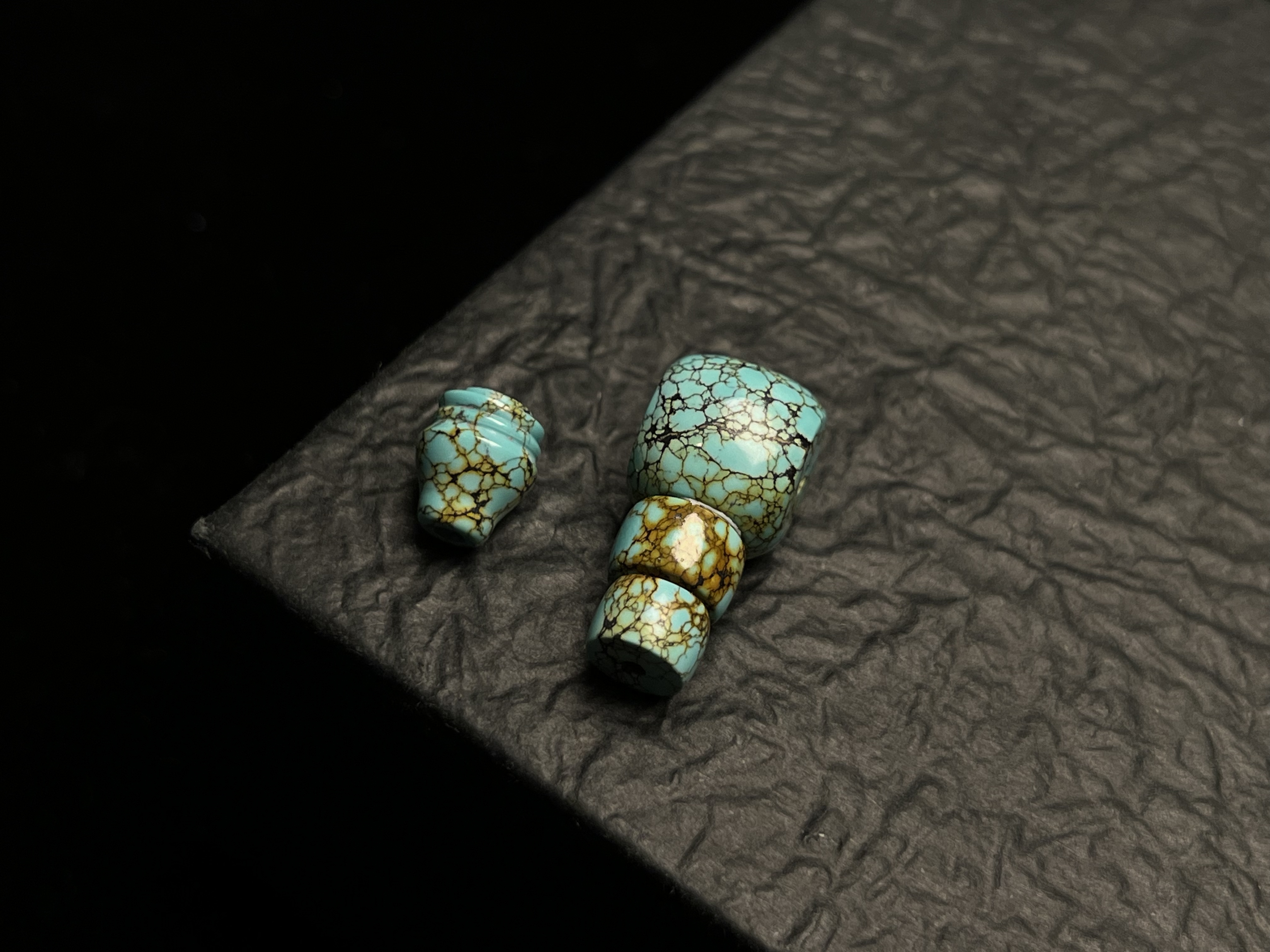 臻品｜三彩松石三通 干料 对孔 11mm