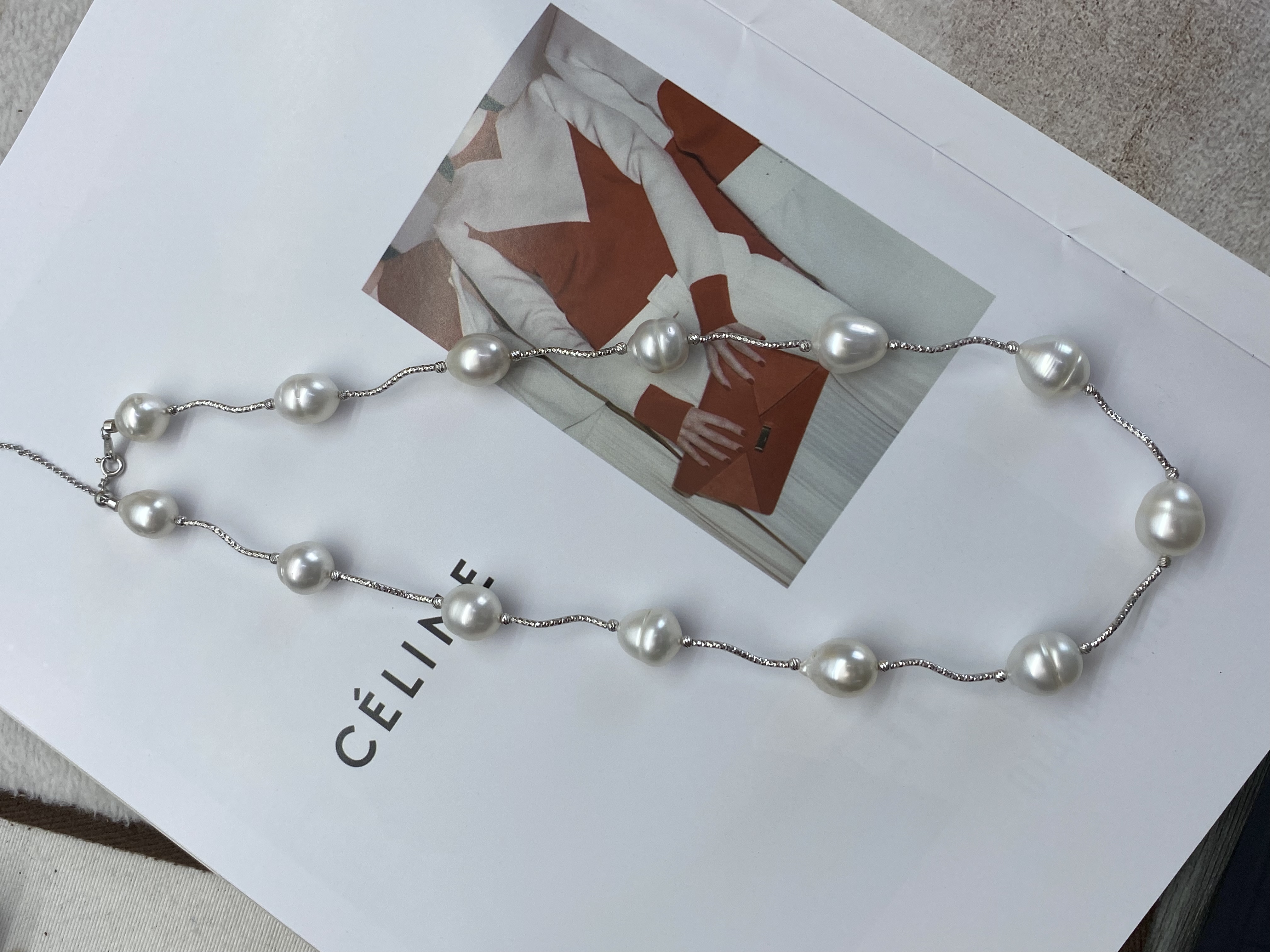 海水珍珠澳白巴洛克满天星项链时尚百搭经典素款简约