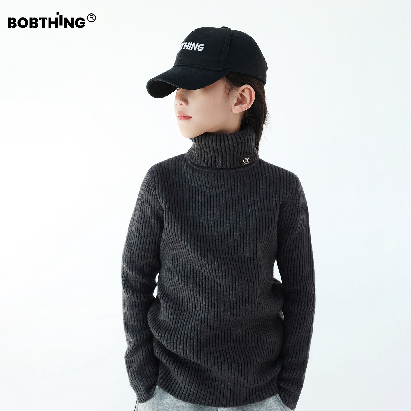 男童冬装纯色高领毛衣百搭上衣新款打底衫儿童加厚针织衫内搭潮牌