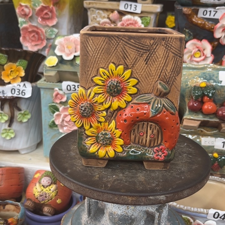 紫砂花盆粗陶材质多肉花盆