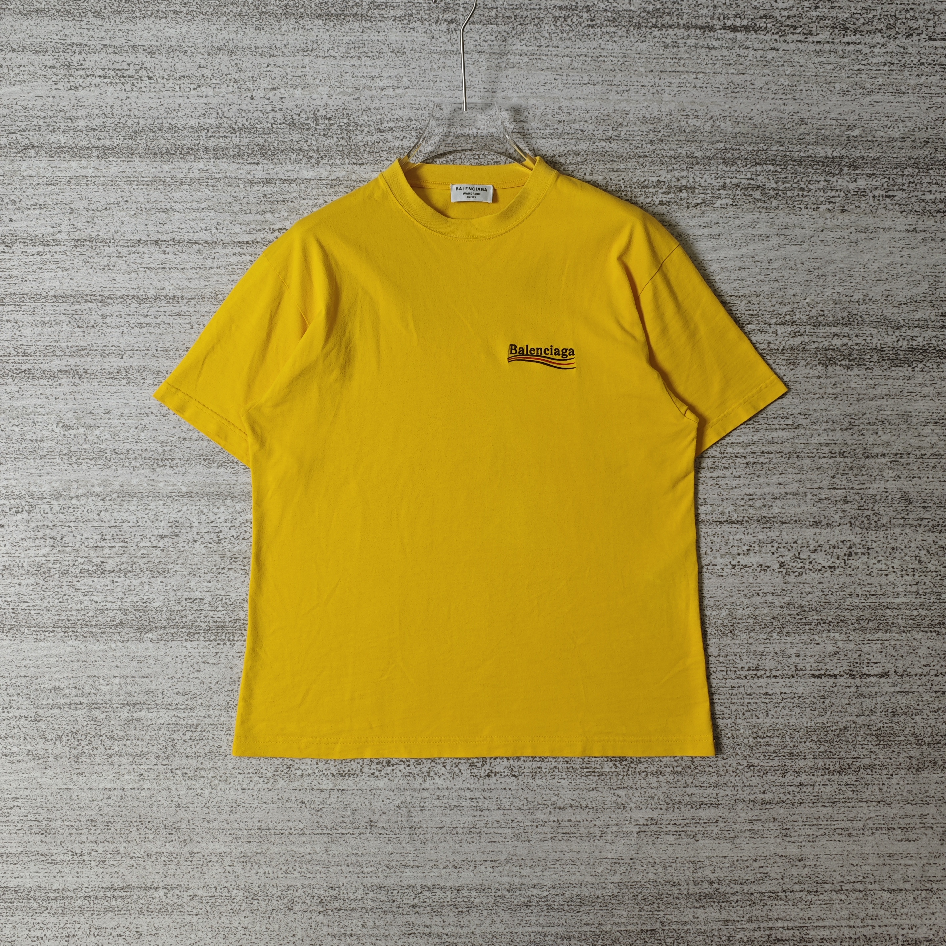 99新 Balenciaga/巴黎世家 经典海浪刺绣logo圆领T恤/XS码＃7462