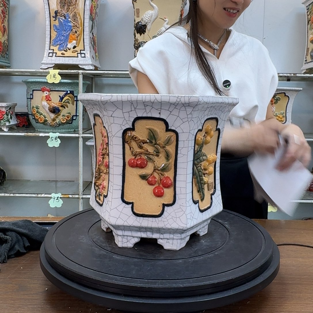 墨***珏石湾盆210陶泥花盆