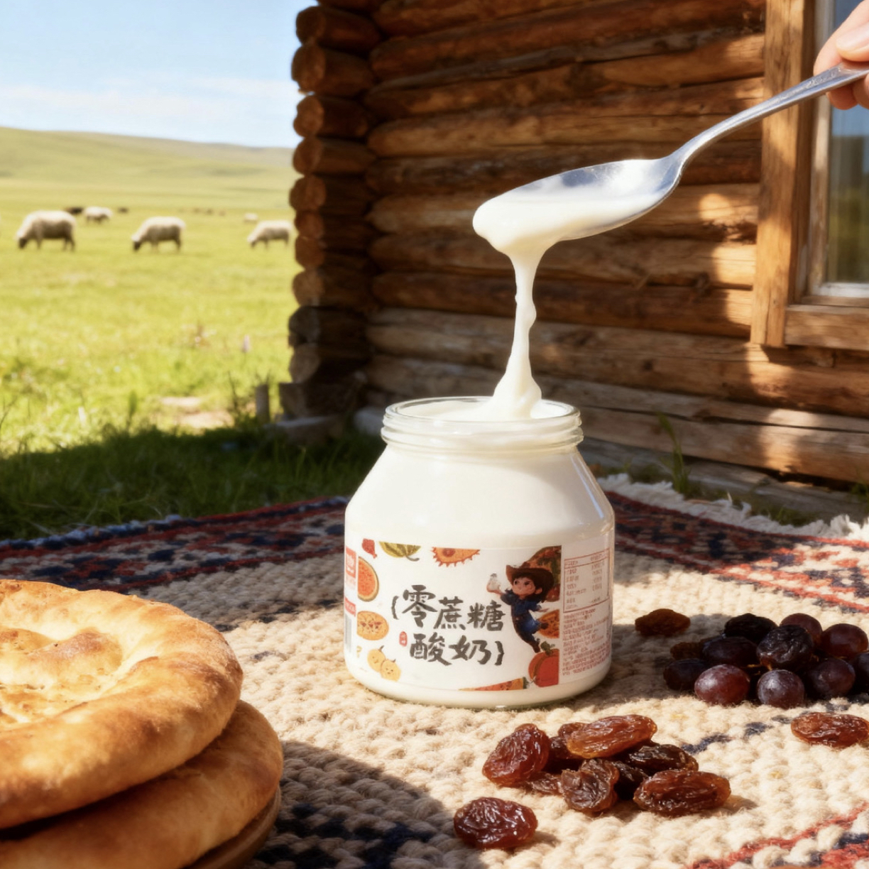 新疆瑾瑜特色原味零蔗糖酸奶家庭装优质自有奶源制作