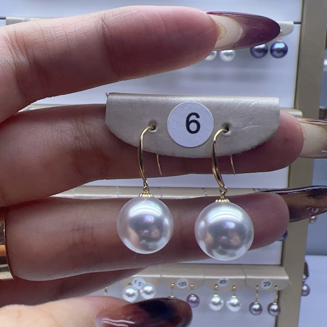 淡水珍珠耳饰18K金镶嵌