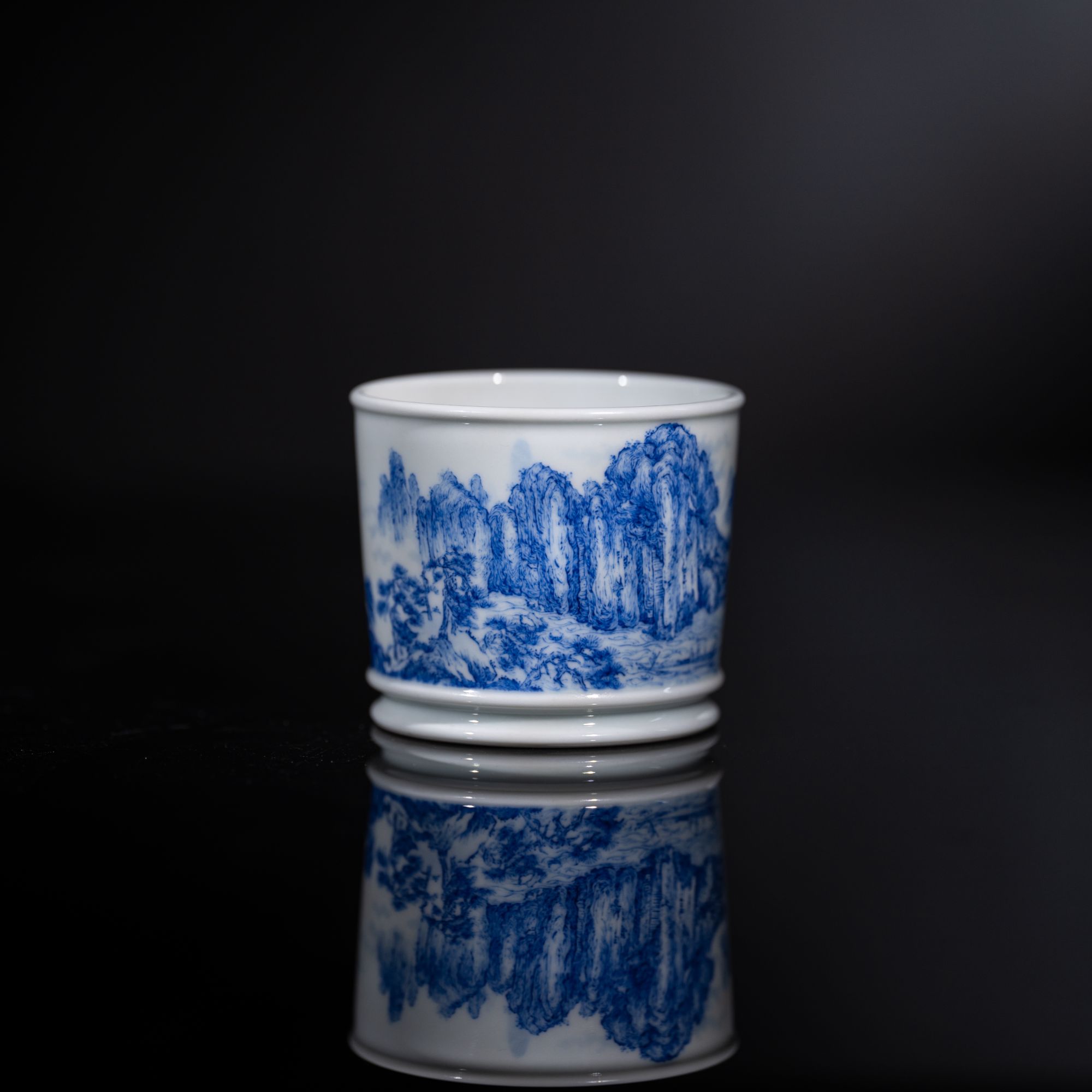 厚山柴窑青花荣天杯75ml