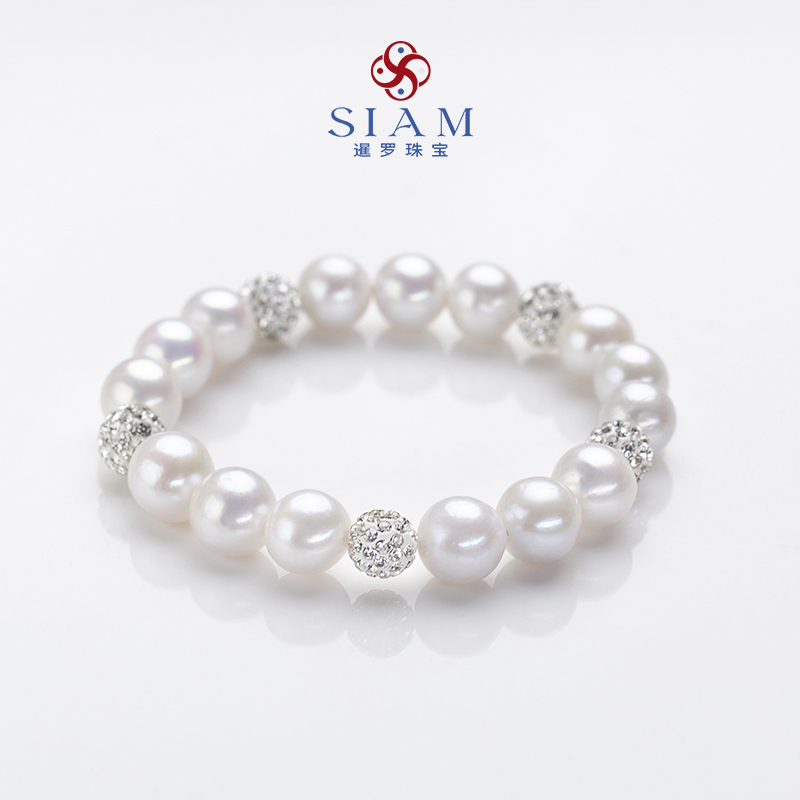 【暹罗珠宝】天然特选极光‘白细胞’珍珠手链 506