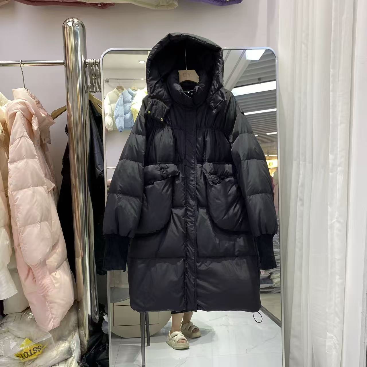 保暖宽松羽绒服女设计师款立领服韩版长款潮流