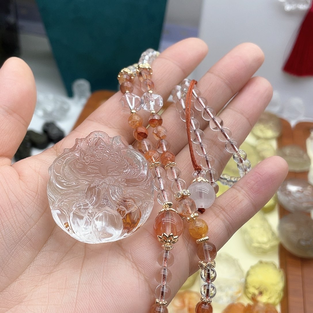 水晶吊坠(赠链)未镶嵌温**～