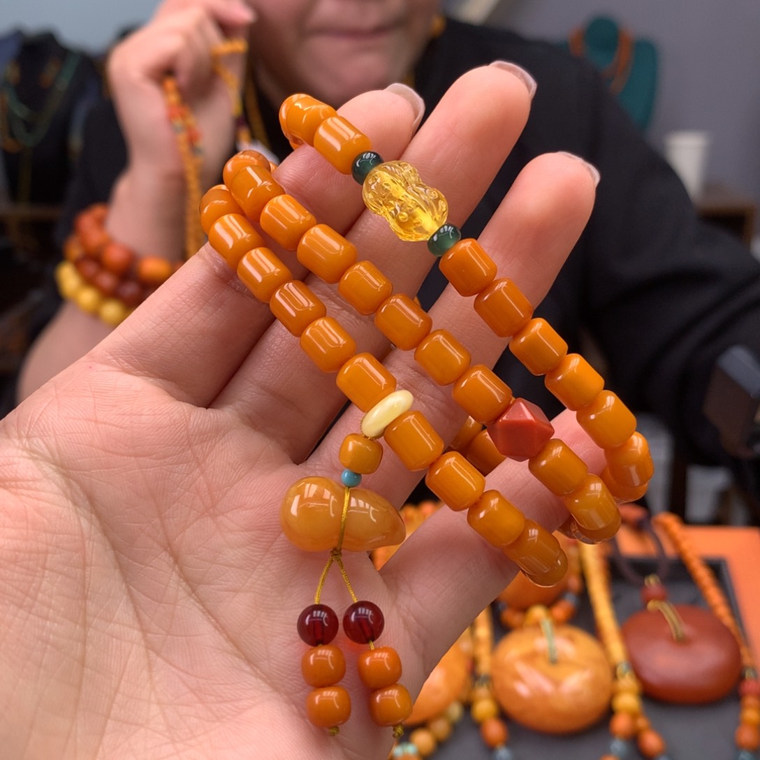 蜜蜡手串未镶嵌天然