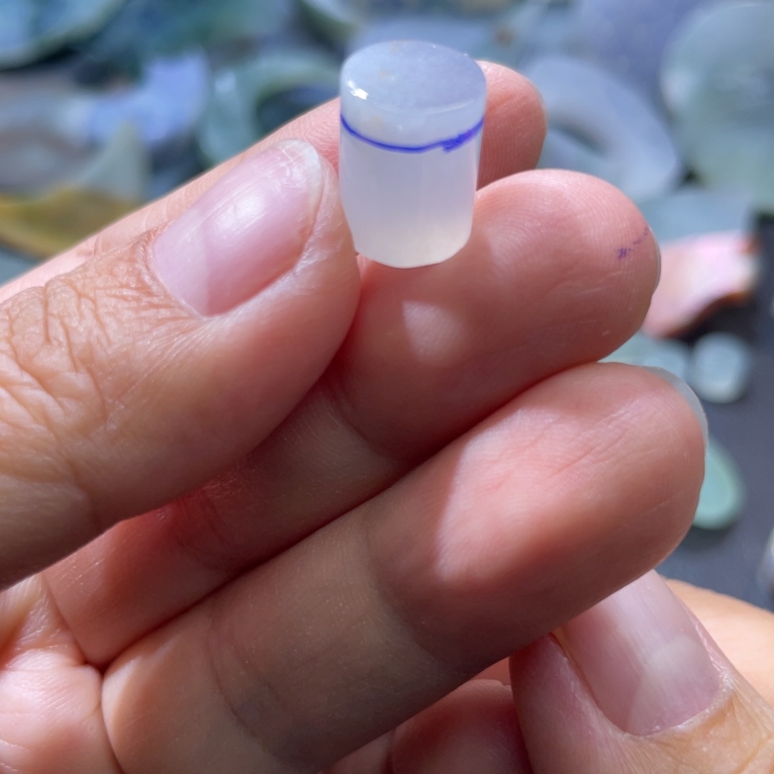 定制翡翠未镶嵌天然翡翠白冰珠子9➕