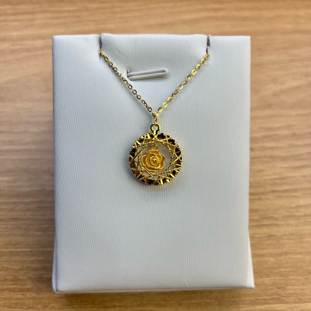 纯万福足金999黄金5g工艺拉丝玫瑰套链时尚百搭母亲节礼物