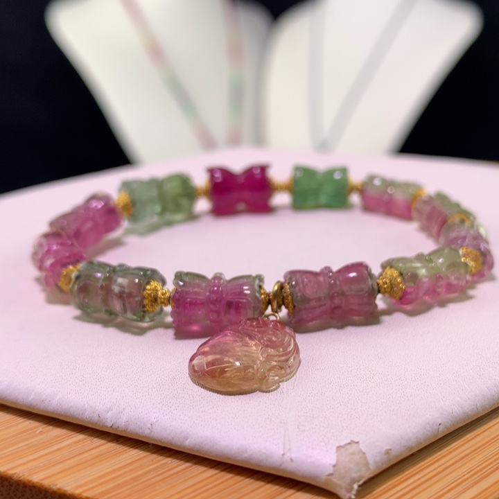 双色碧玺手链未镶嵌