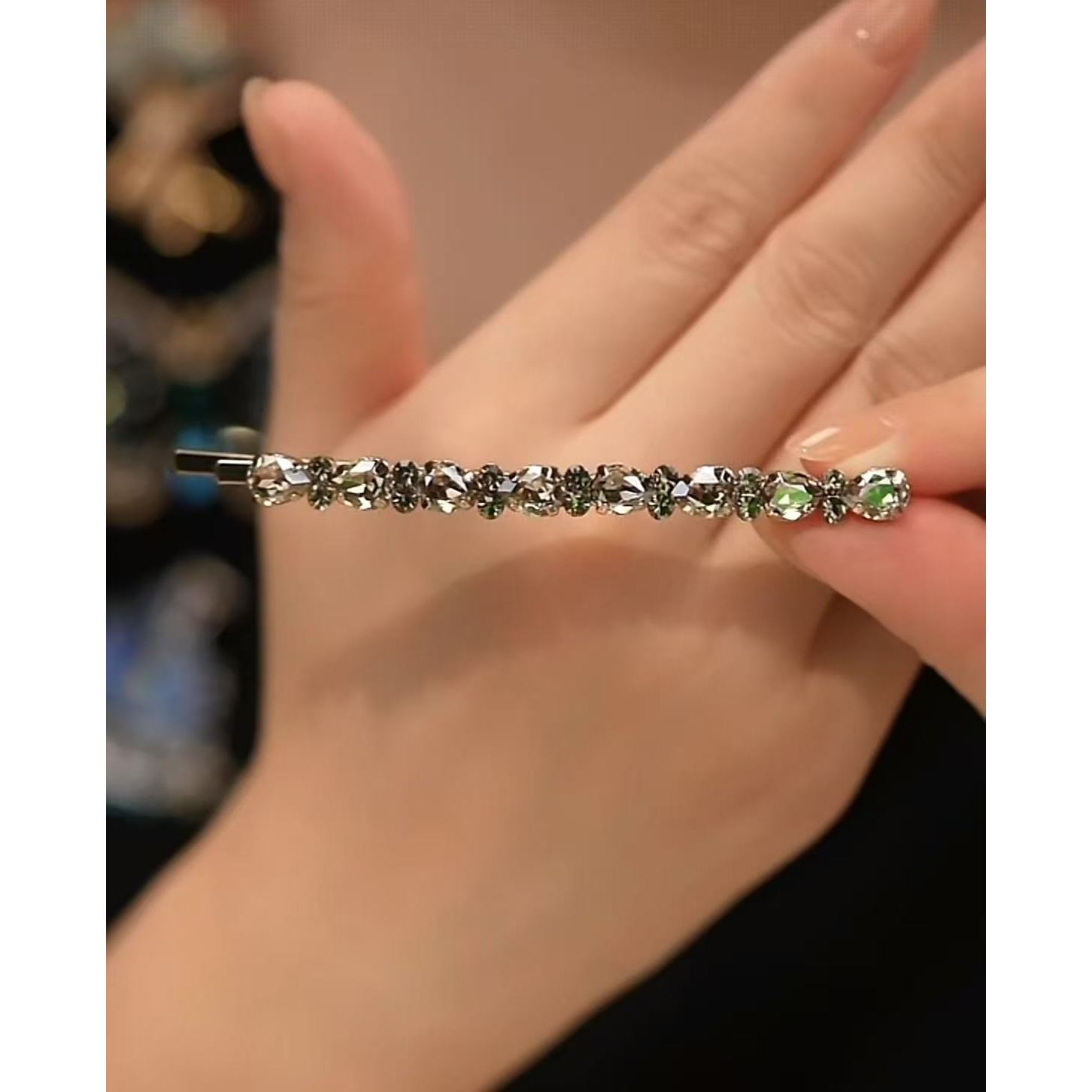 时尚气质百搭灰钻一字夹6067