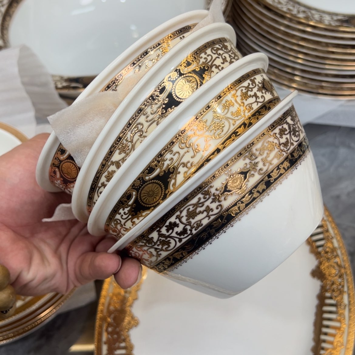 【闪购商品】瓷片5.5寸折边碗四个一单打包价