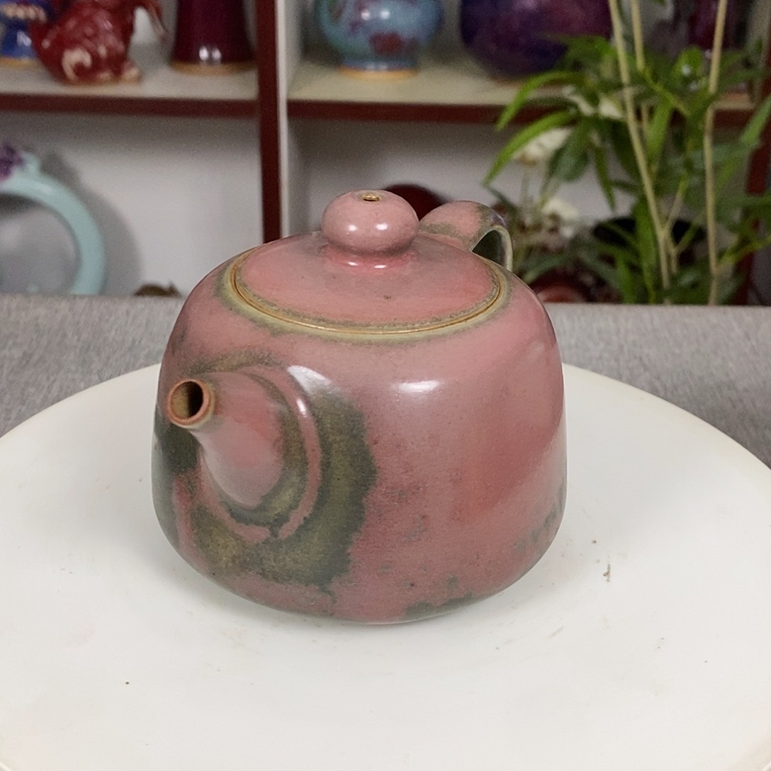 壶钧瓷茶壶省工手拉胚高温窑变碳化炉钧