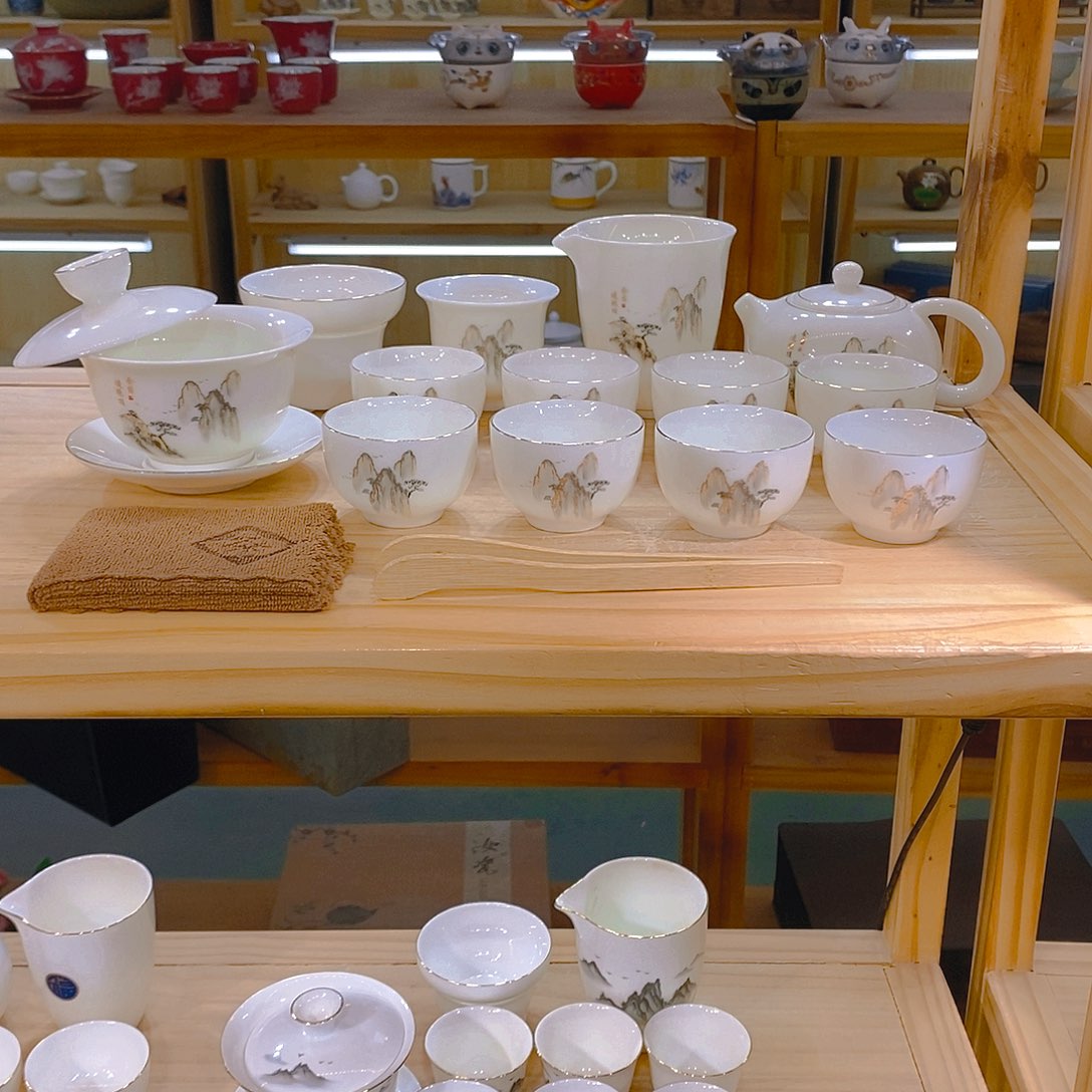 【不止】羊脂玉瓷茶具套装