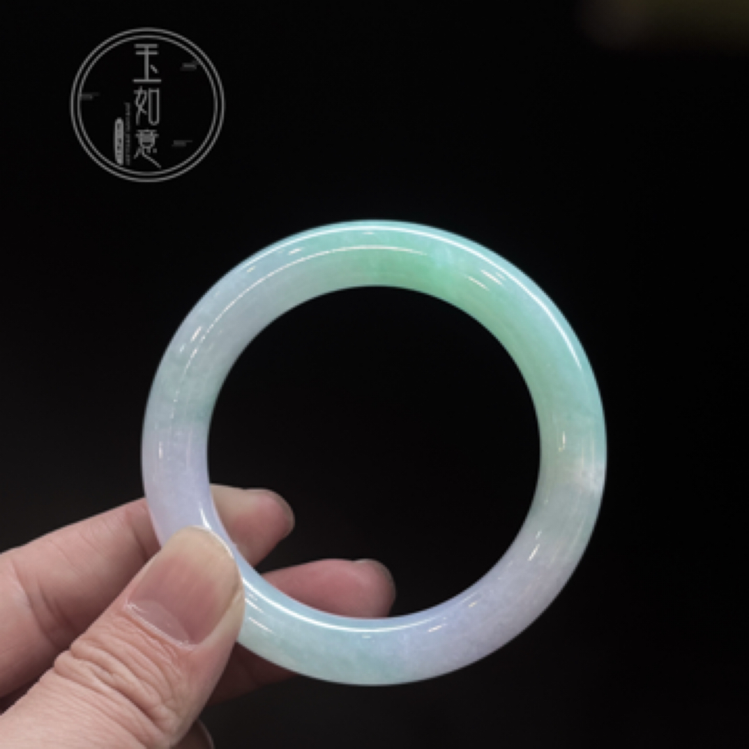 缅甸天然A货翡翠手镯，新店开播，福利圈粉，量手镯尺寸图