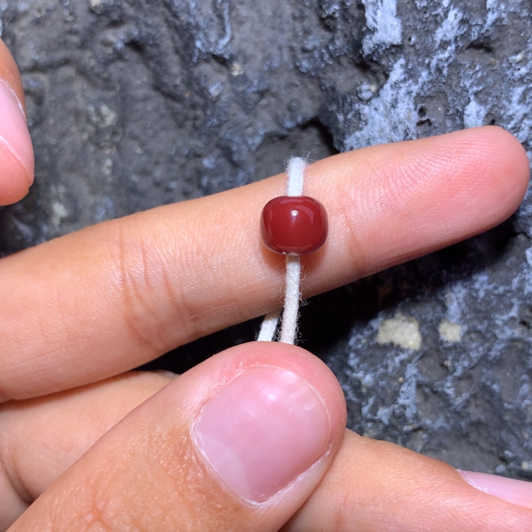 南红玛瑙未镶嵌瓦西牛血老型7.5×6.5微纹