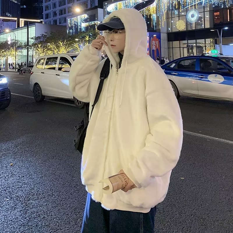 9956-BY双面穿连帽棉衣男女潮ins冬季港风潮流百搭加厚棉服外套