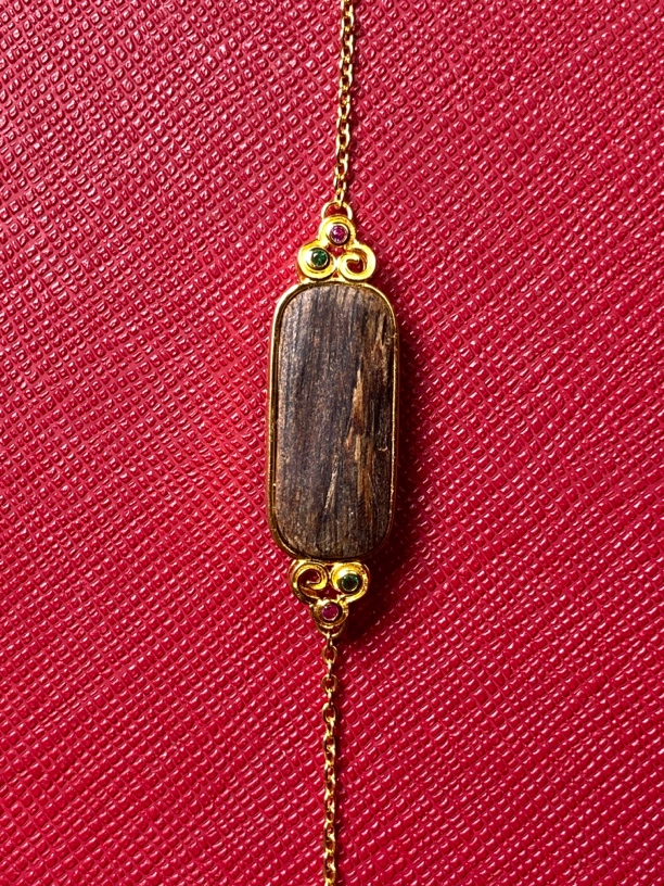 沉香手链镶嵌s925银