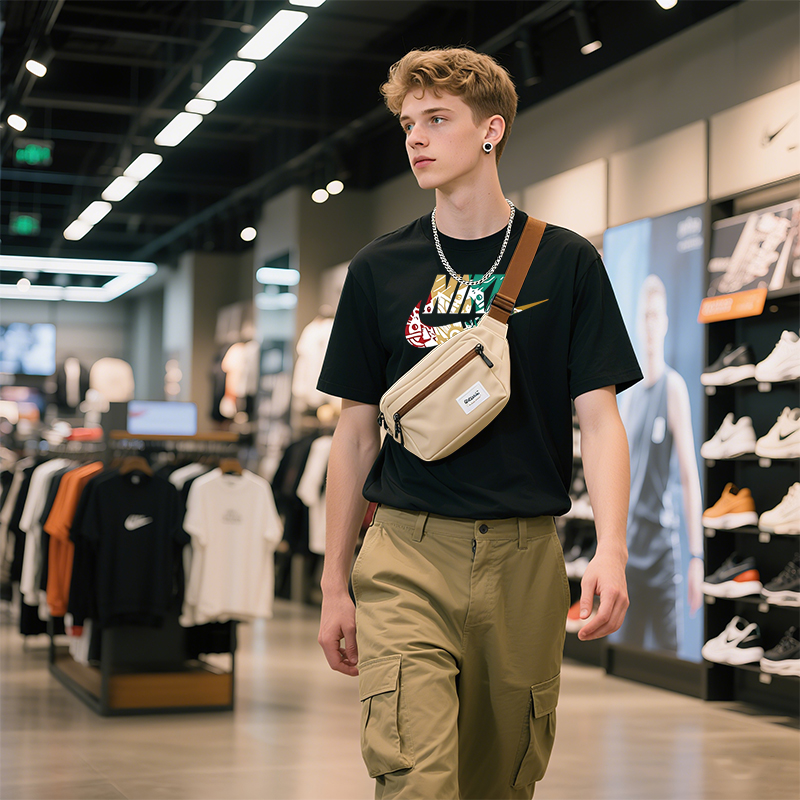 潮牌美式T恤潮流痞帅印花男款夏圆领宽松休闲短袖X