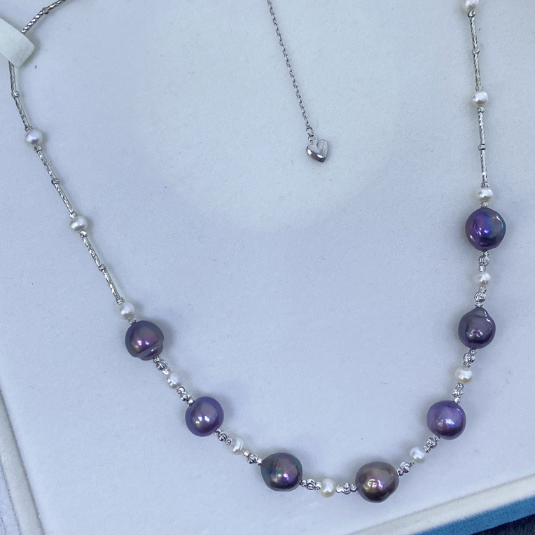 X245紫珠满天星锁骨链银百搭时尚轻奢