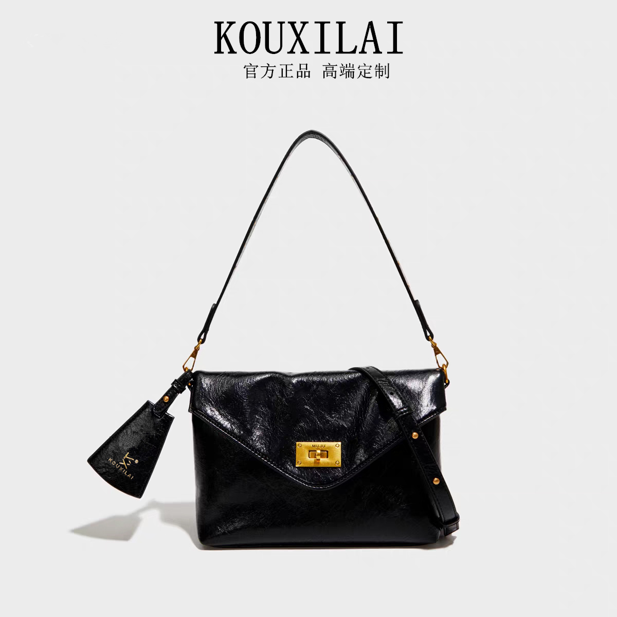 经典信封包耐磨单根斜挎包褶皱托特包时尚小方包K2291