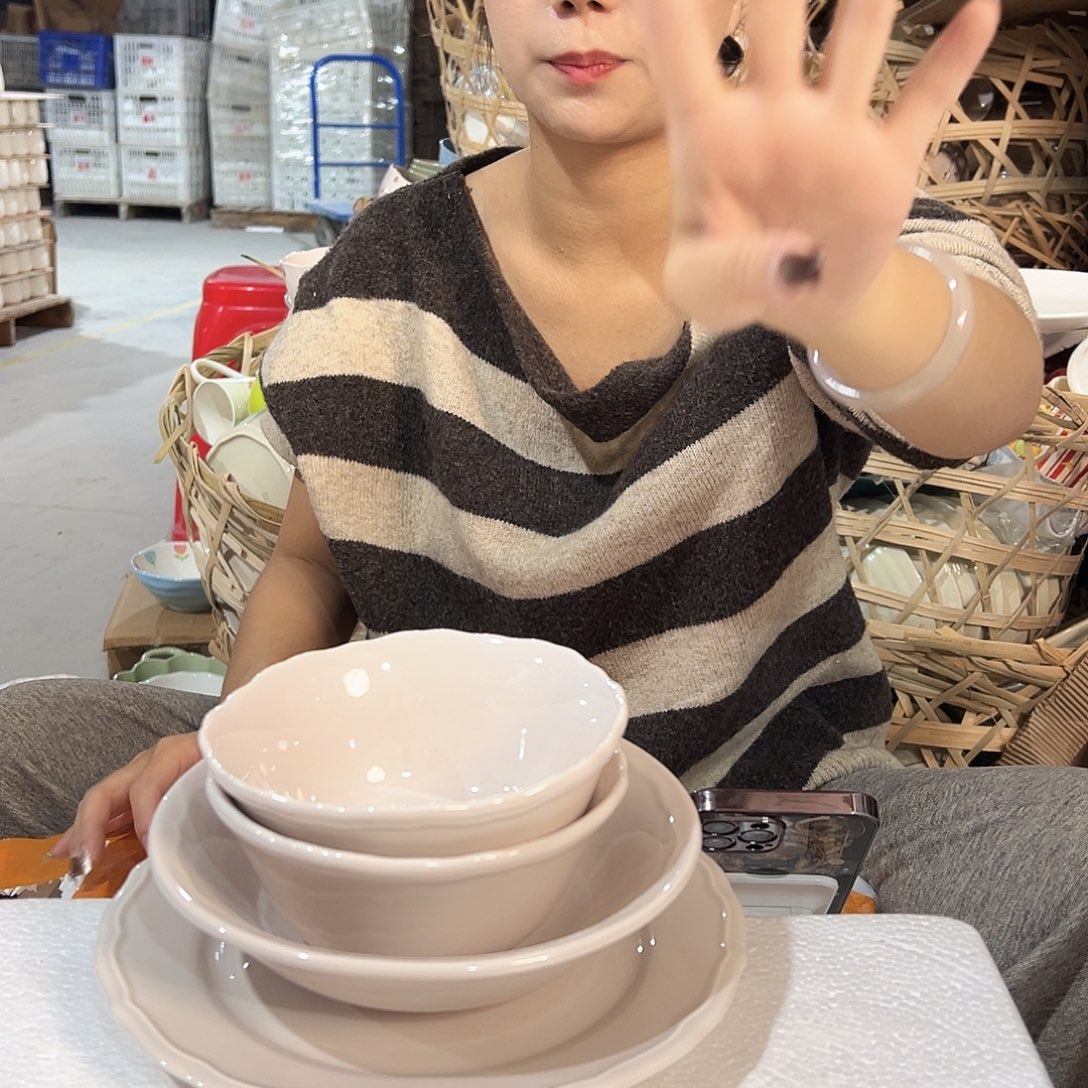 摆件潮州陶瓷餐具微瑕4件套