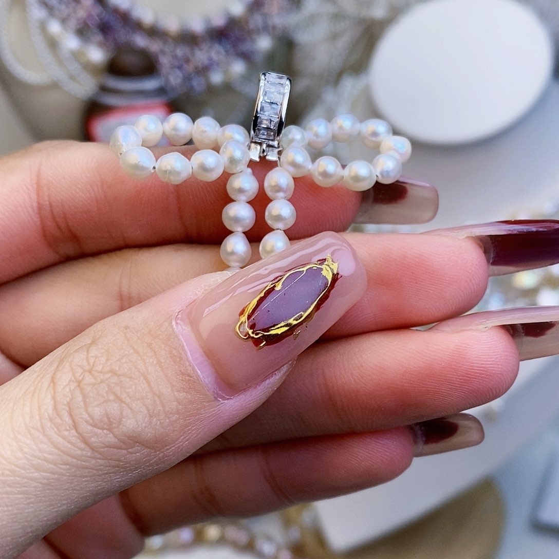 淡水珍珠颈饰银S925镶嵌