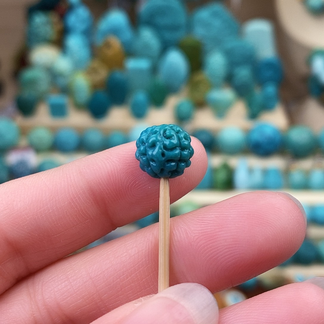 绿松石珠宝奇石未镶嵌10mm