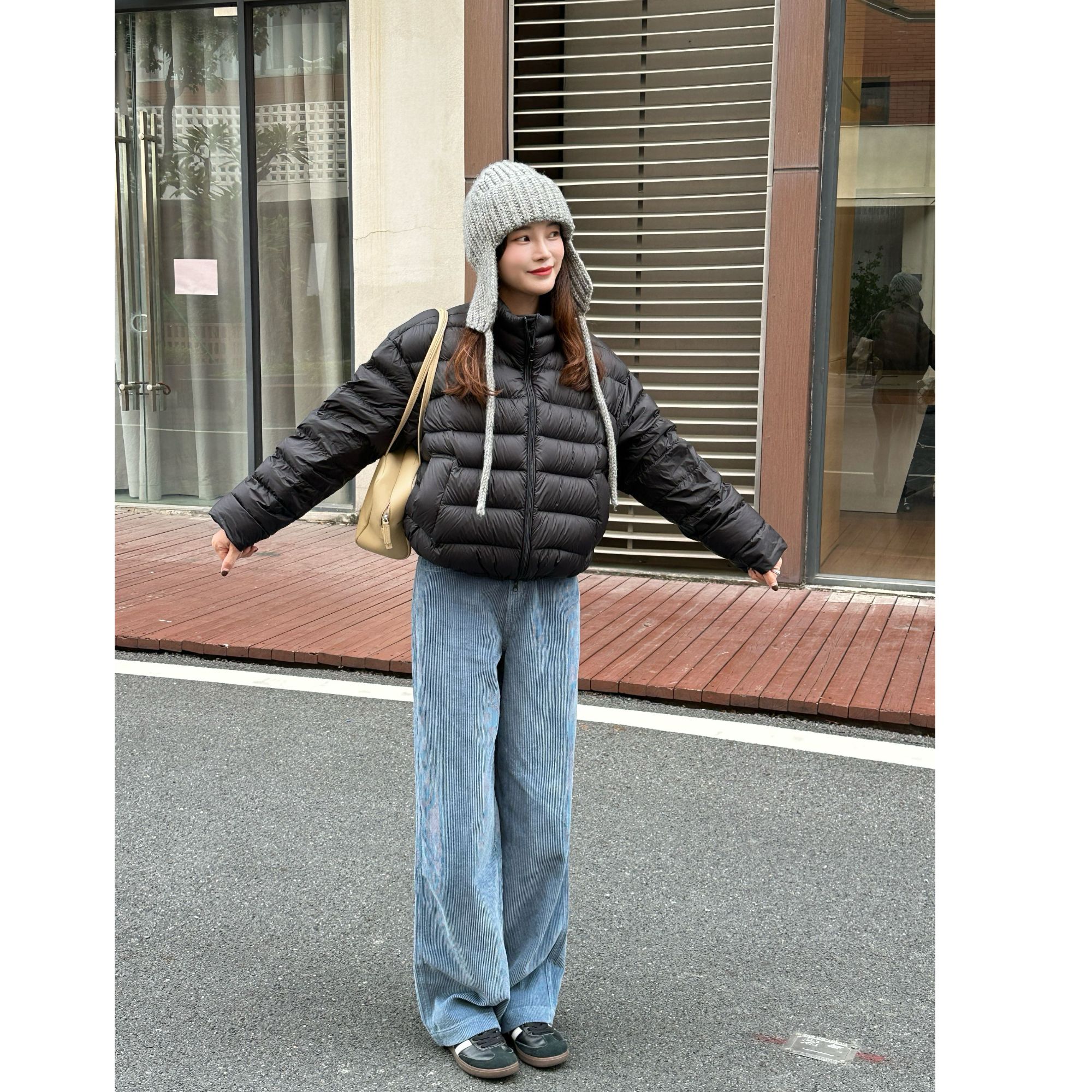 DDY～蜜桃乌龙/浅色水洗系列加厚款灯芯绒休闲长裤