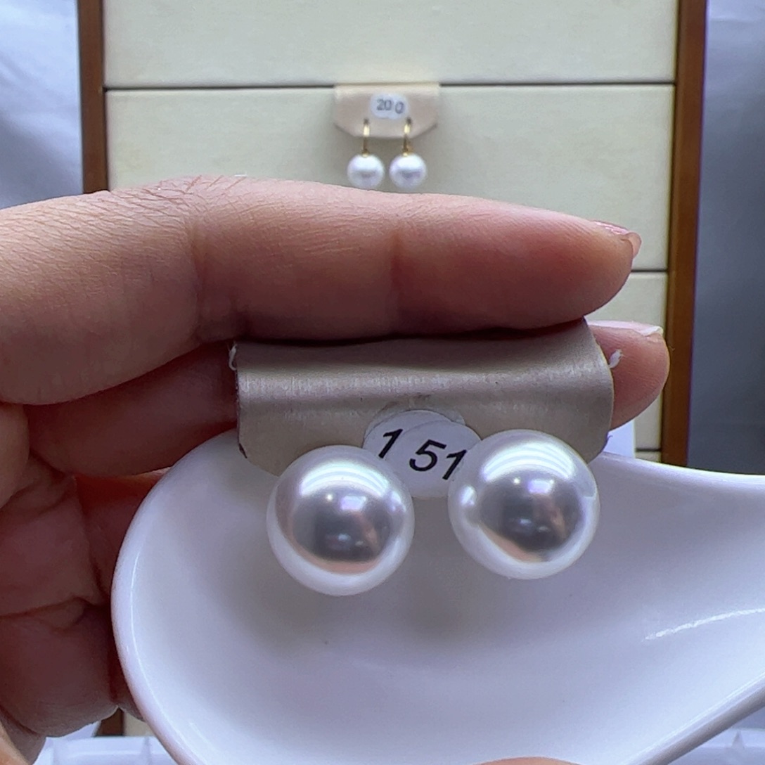 淡水珍珠耳饰18K金镶嵌