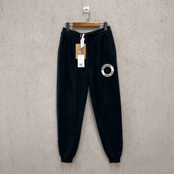 99新 BURBERRY/博柏利 burberry圆环刺绣logo黑色卫裤s码