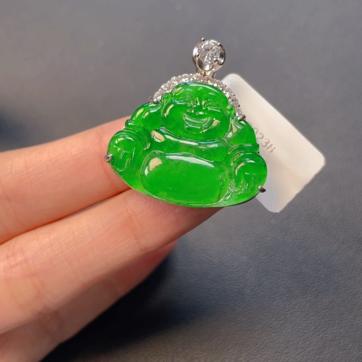翡翠银S925镶嵌吊坠(不含链)