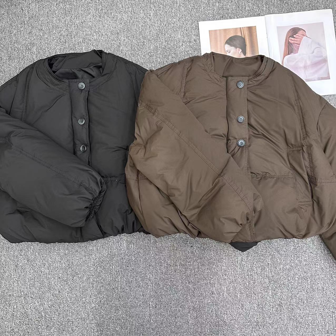 【周周家】7050濮院冬季鹅绒服短款纯色女士休闲时尚街头风