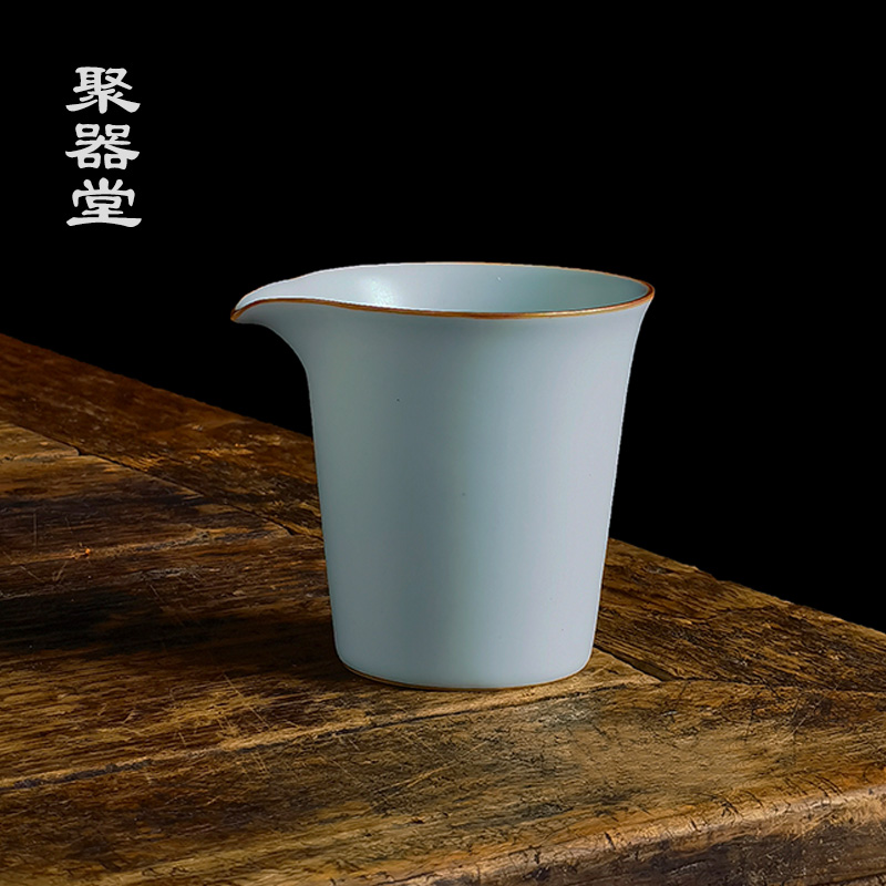 自产自销-聚器堂陈文哲老师天青汝窑茶海-水月公道杯200ml