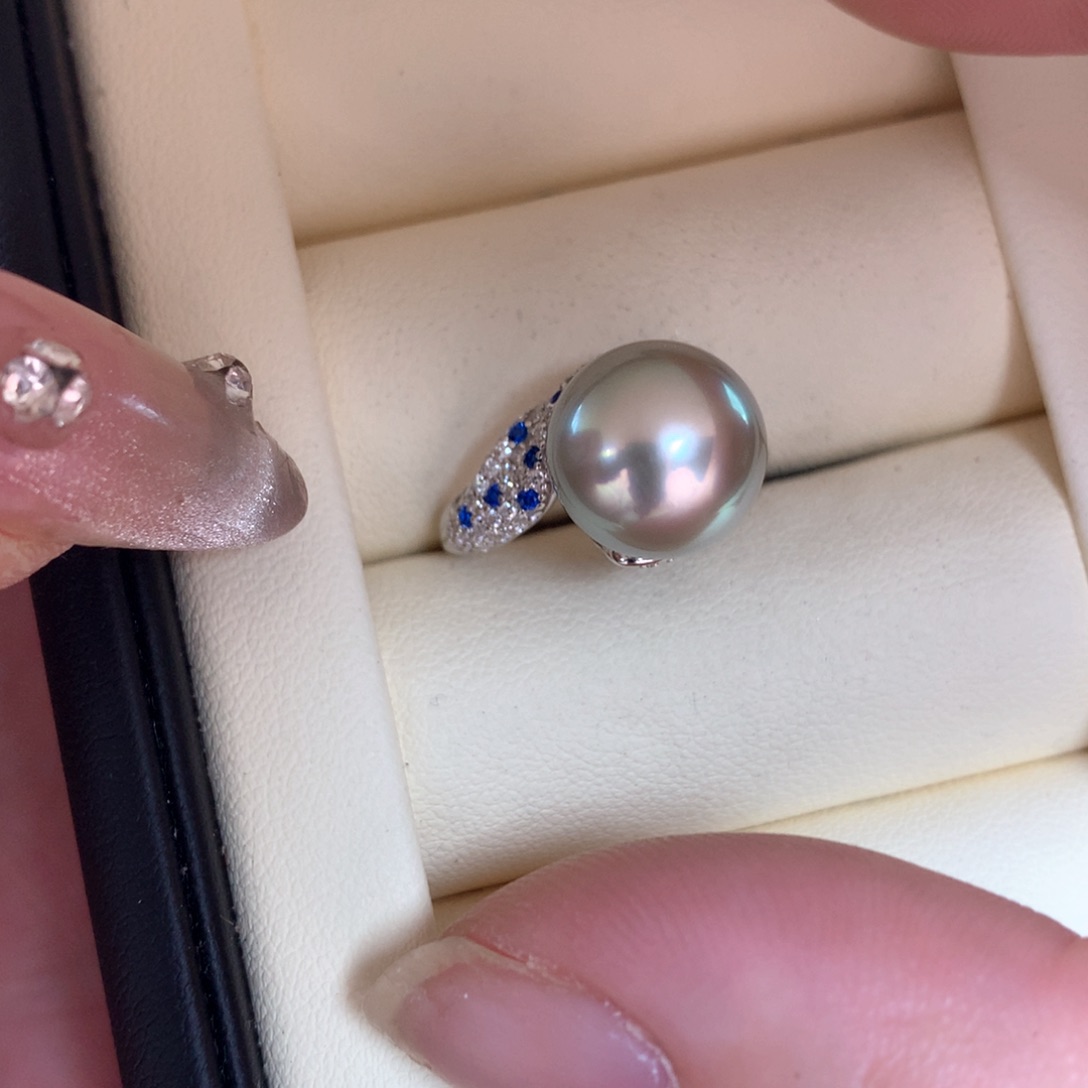 海水珍珠戒指银S925镶嵌