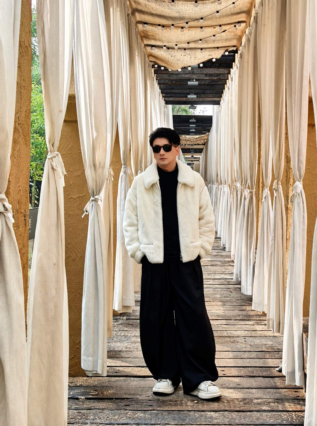 罗漫迪男装水貂翻领拉链袖子可拆卸冬季潮流百搭休闲时尚皮毛一体