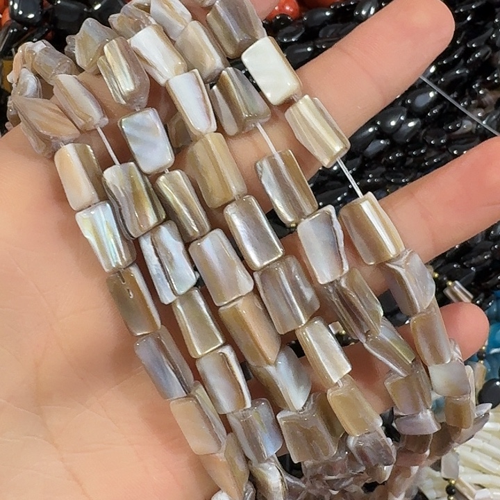 玛瑙/玉髓合金珠宝半成品3条企鹅贝不规则长条