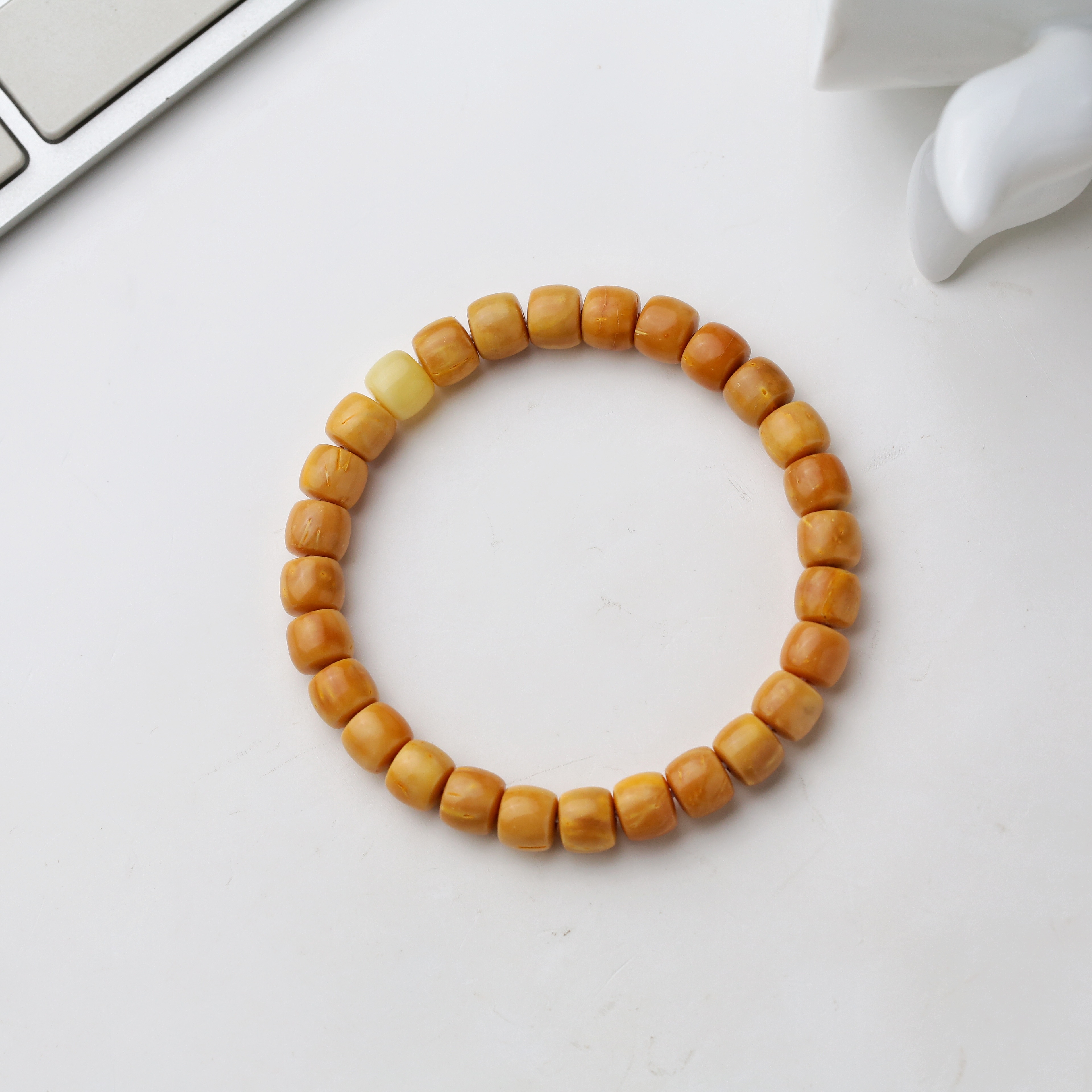 百顺文玩 库克-蜜蜡款-中式轻奢直切库克手串搭蜜蜡（基地发货）