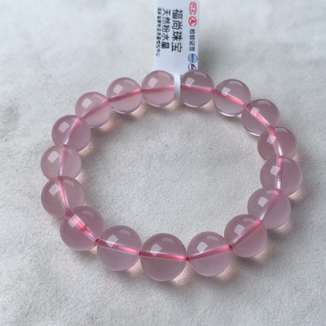 水晶手串未镶嵌粉水晶