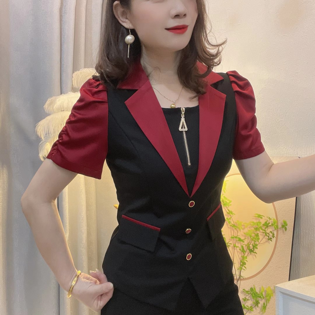 女装夏季款高端定制时尚洋气小香风气质收腰显瘦西装领套装903