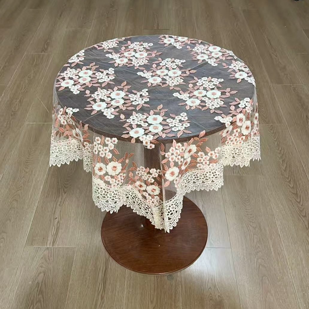 C46 牛奶丝1516橘粉色小花 (85X85cm方）沙发靠背，立式空调盖巾