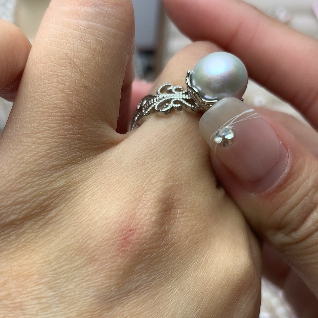 淡水珍珠10-11未镶嵌e24戒指