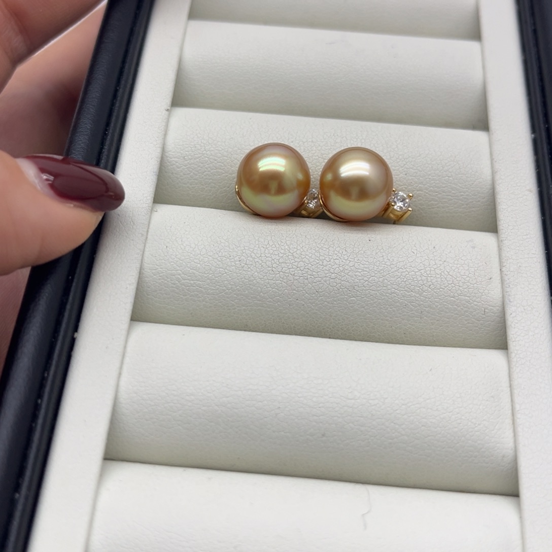 银S925镶嵌耳饰海水珍珠