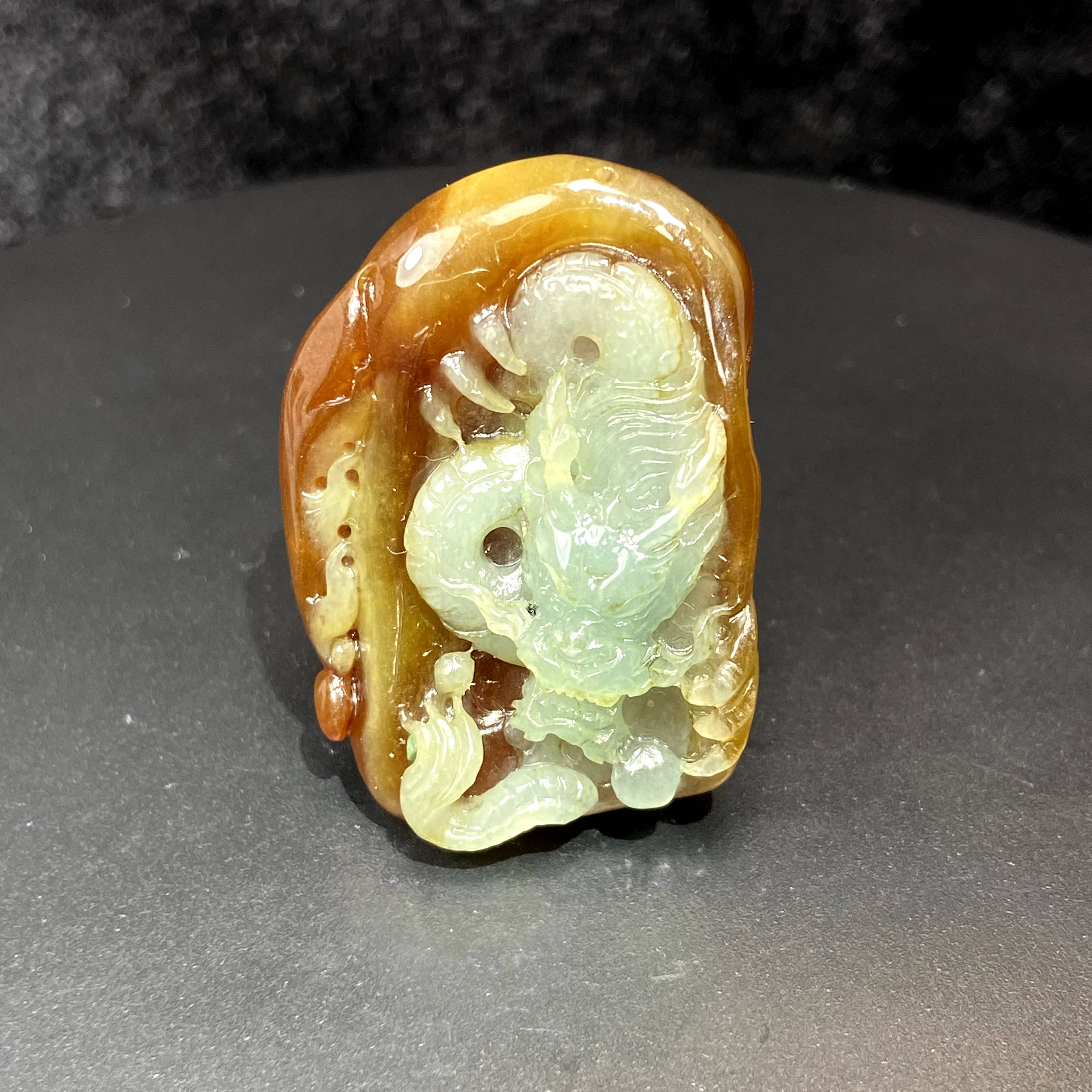 RX7天然缅甸A货翡翠红皮绿龙吊坠/102430/北京中保拍卖