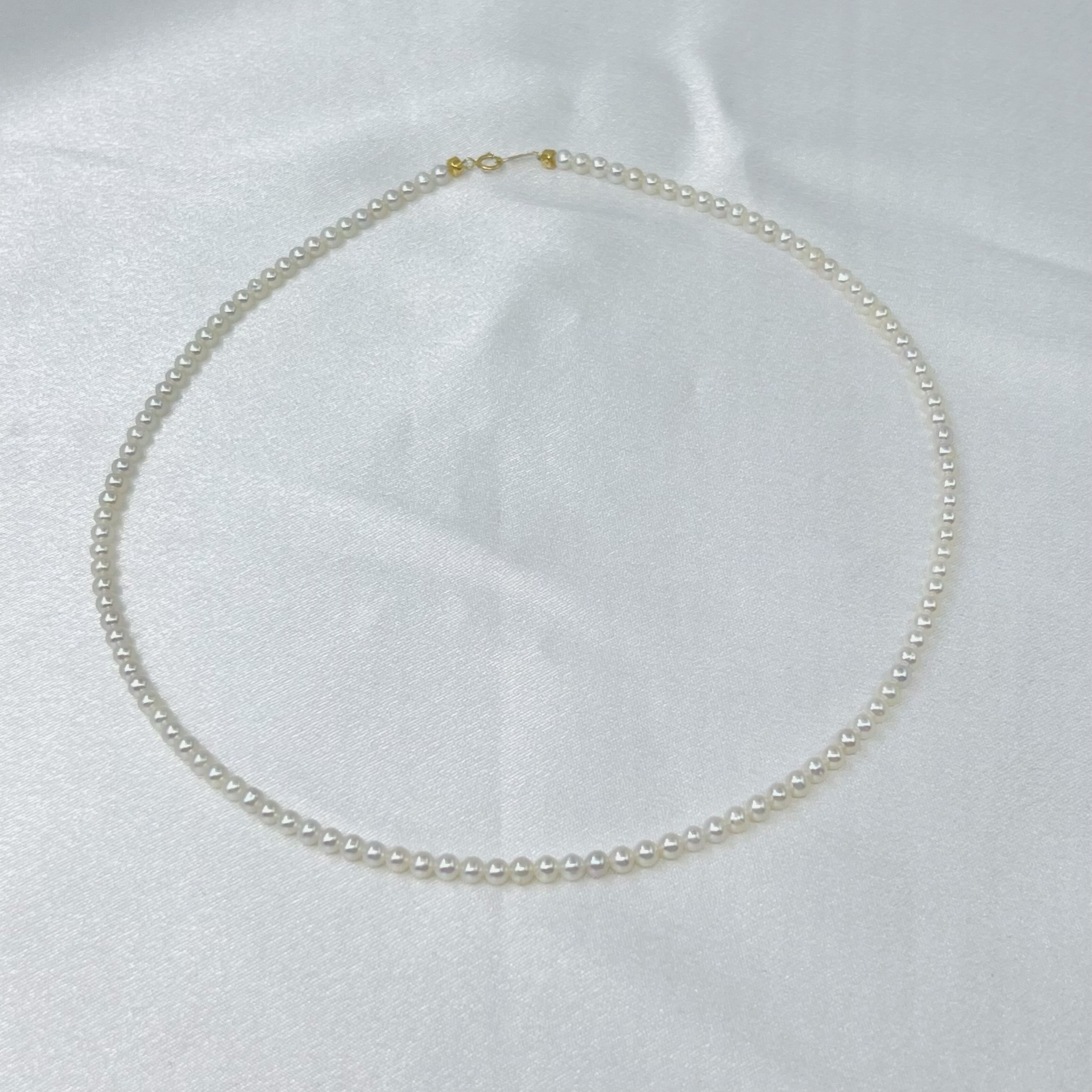 【18K金BABY链】【真珠佳人】18K金淡水小米珠项链3-5mm