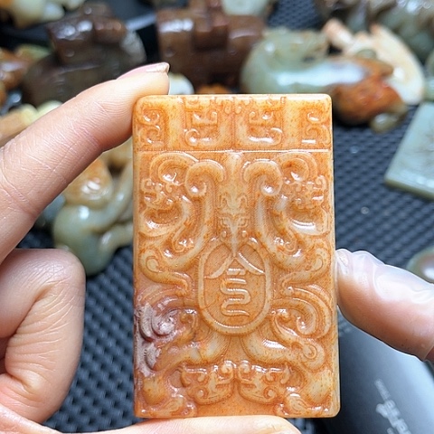 白玉菩提吊坠摆件